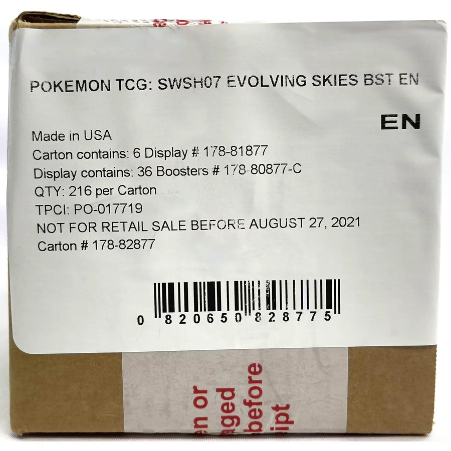 Pokemon Sword & Shield Evolving Skies 6-Box Case | Sealed (Ships Sealed Only)