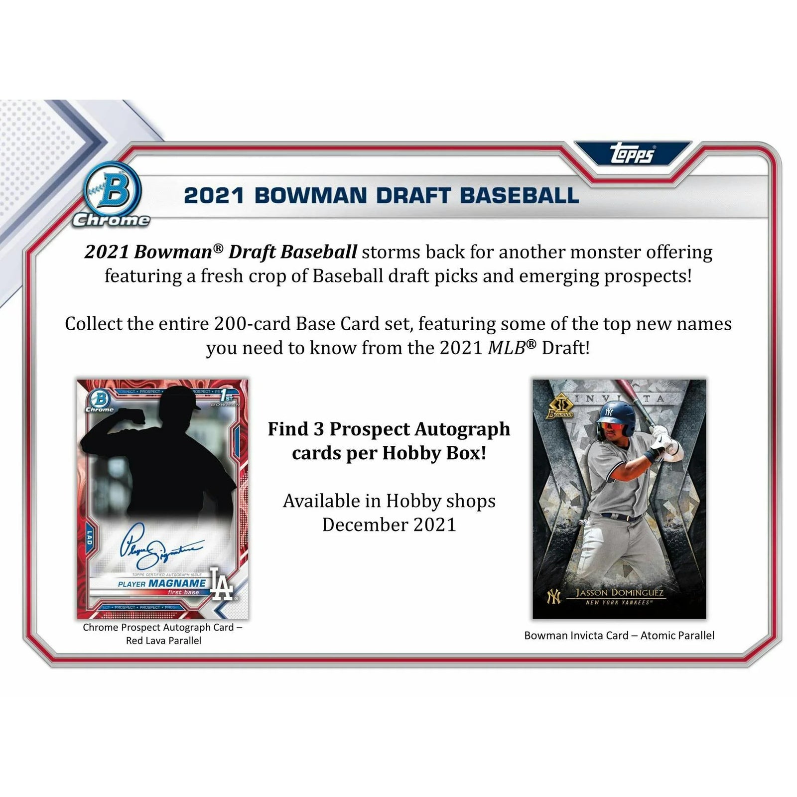 DRAFT - Just In 2021 Bowman Draft Baseball Hobby Jumbo Box