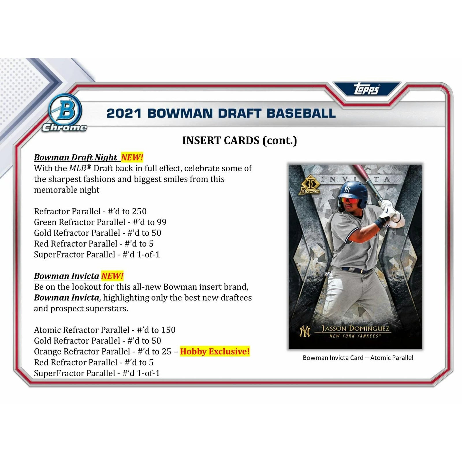 DRAFT - Just In 2021 Bowman Draft Baseball Hobby Jumbo Box