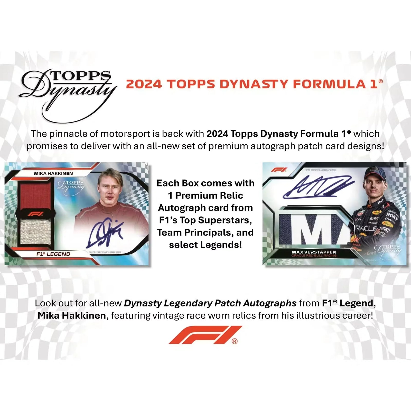 2024 Topps Dynasty Formula 1 Hobby 5-Box Case | Premium Autograph Relics (Ships Sealed Only)