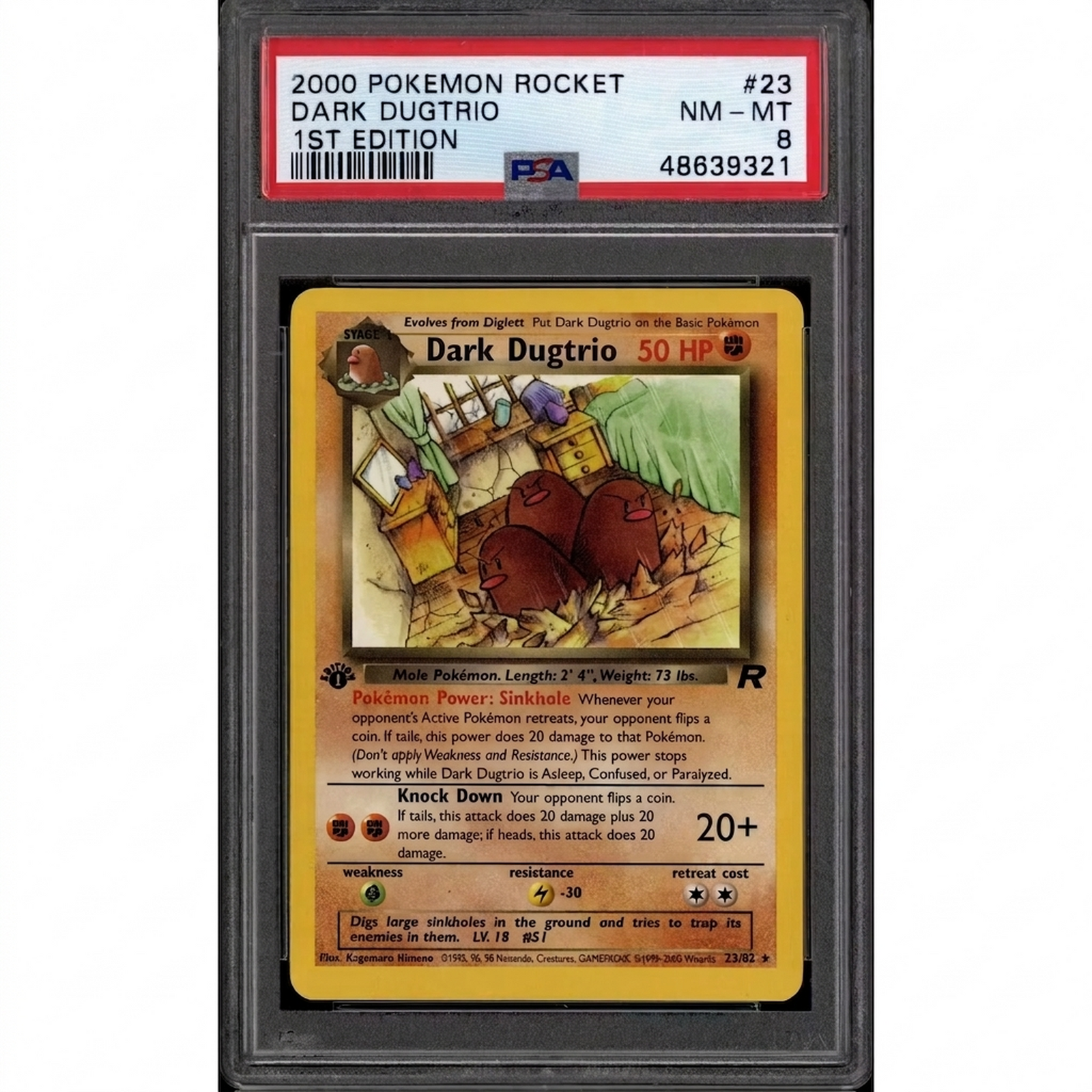 Pokemon Dark Dugtrio 1st Edition 23/82 | Team Rocket PSA 8
