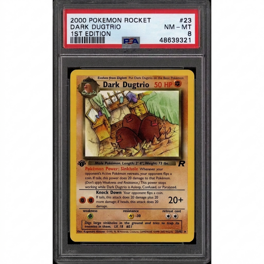Pokemon Dark Dugtrio 1st Edition 23/82 | Team Rocket PSA 8
