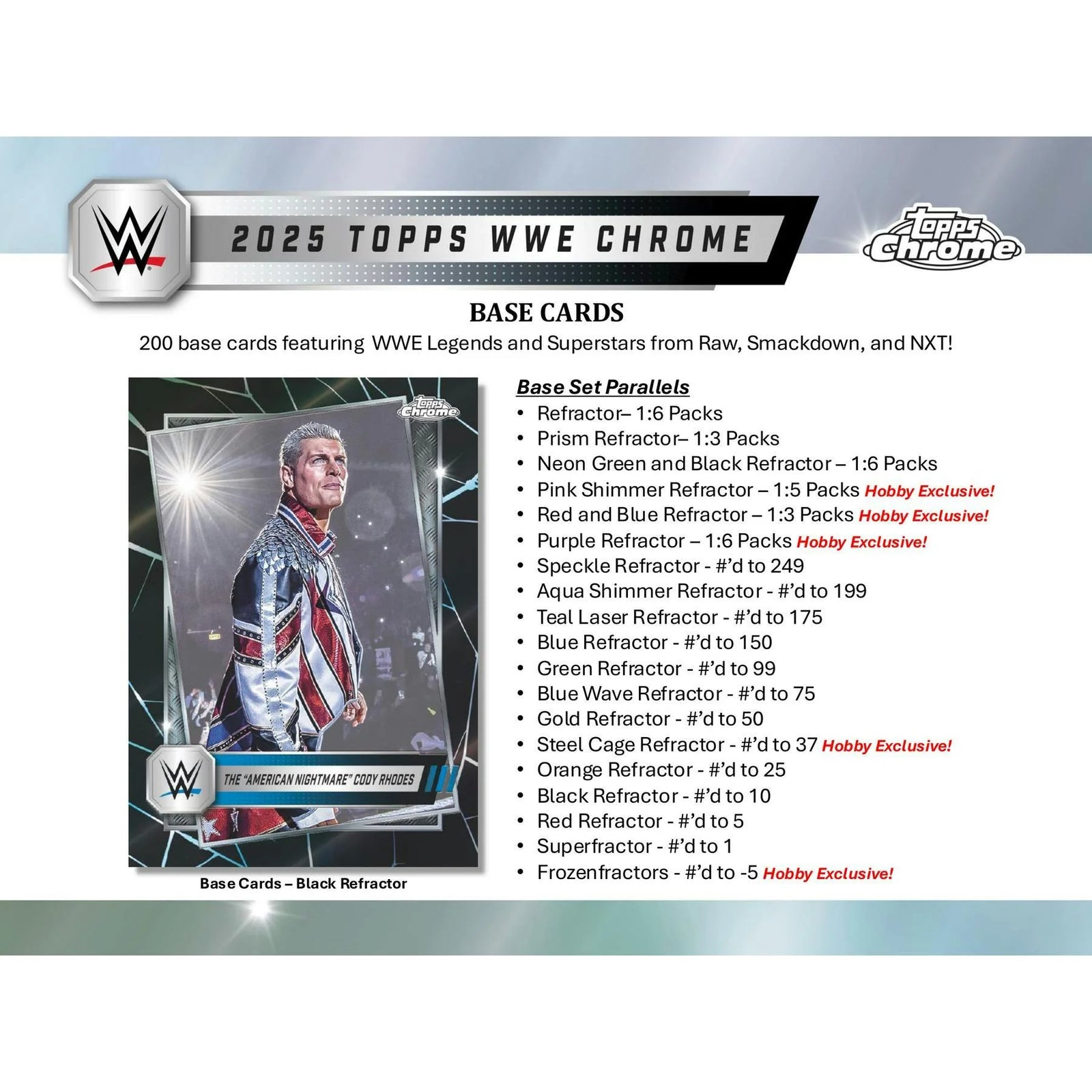 DRAFT - 2025 Topps Chrome WWE Wrestling Hobby Box | BV3C0O3CN9