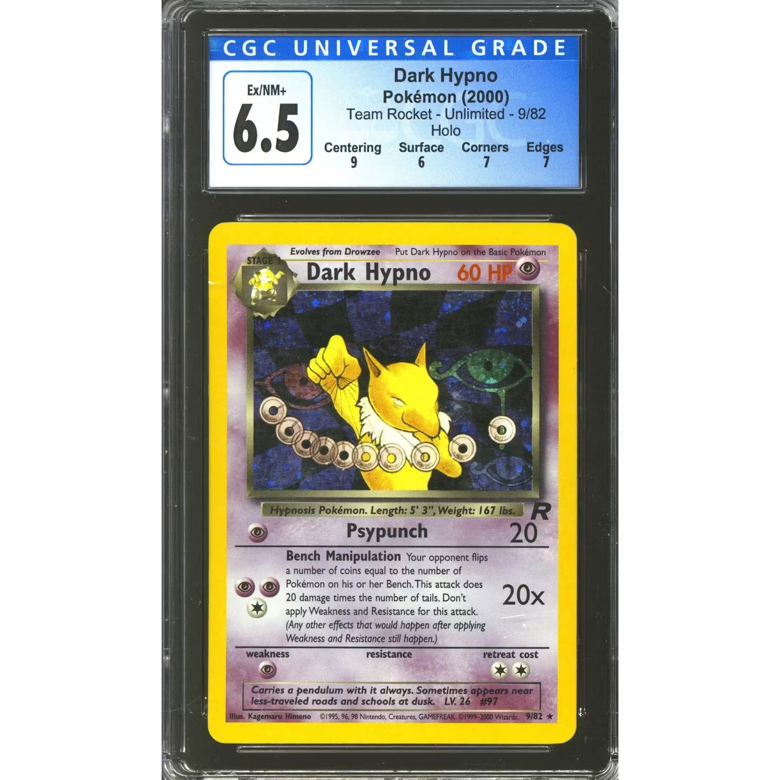Pokemon Dark Hypno 9/82 Team Rocket | CGC 6.5