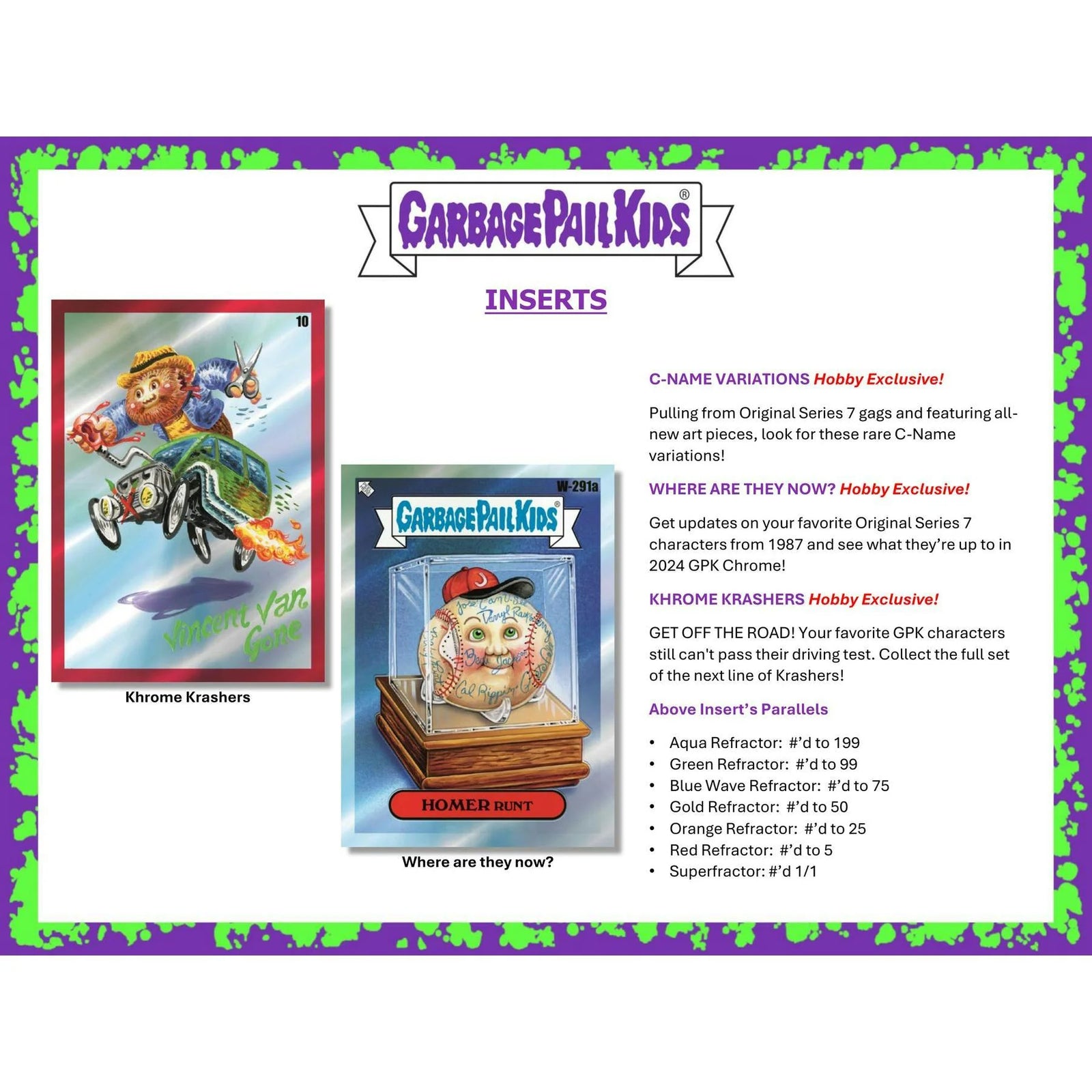 DRAFT - 2024 Topps Garbage Pail Kids Chrome Series 7 Hobby Box