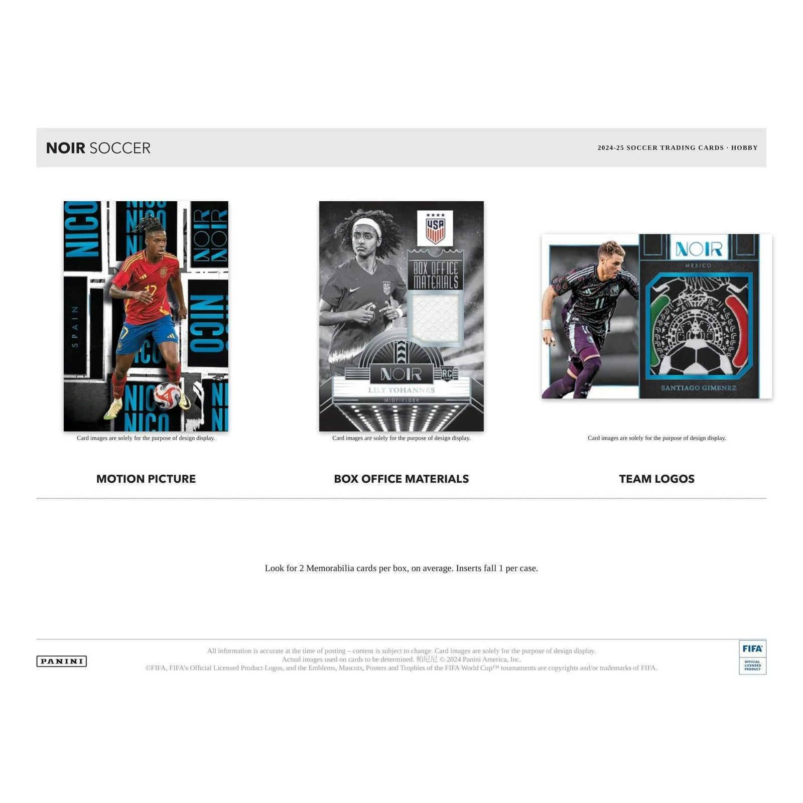 DRAFT - 2024/25 Panini Noir Soccer Hobby Box | Premium Edition