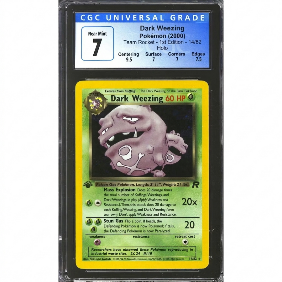 Dark Weezing 1st Edition Team Rocket 14/82 | CGC 7