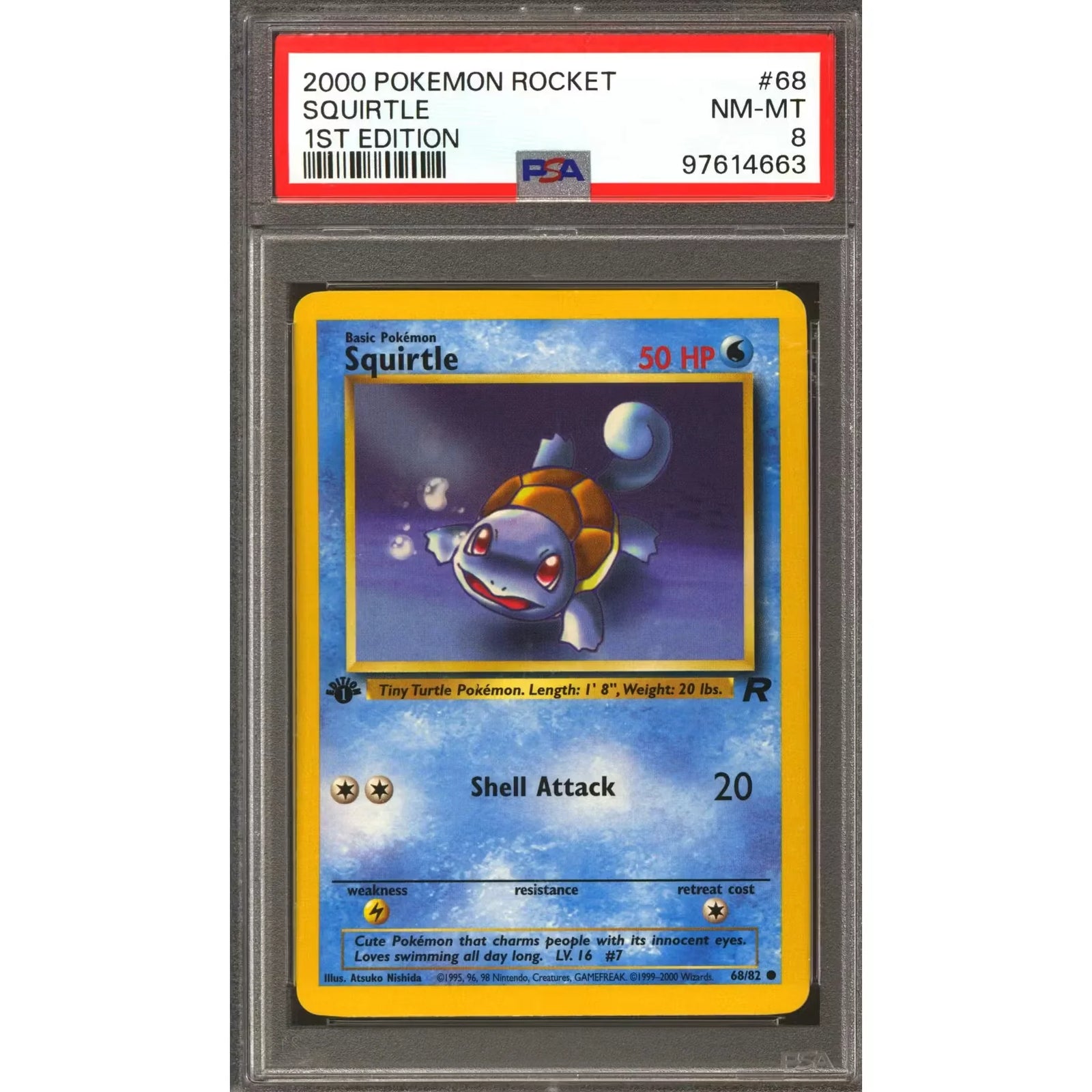 Pokemon Team Rocket Squirtle 1st Edition 68/82 | PSA 8