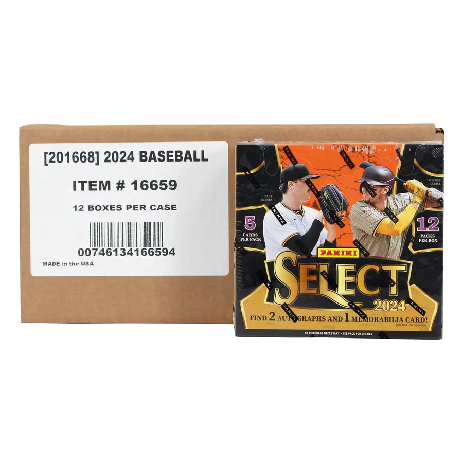 2024 Panini Select Baseball Hobby 12-Box Case (Ships Sealed Only)