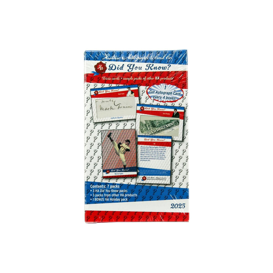 DRAFT - 2025 Historic Autographs Did You Know? Hobby Box