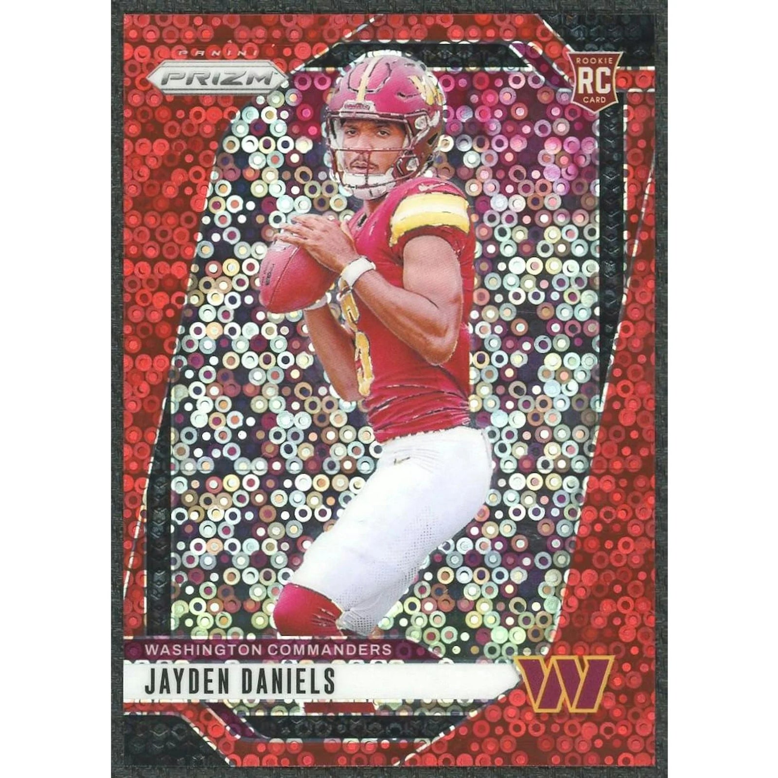 Jayden Daniels 2024 Prizm No Huddle Red Rookie Card | #D 40/75