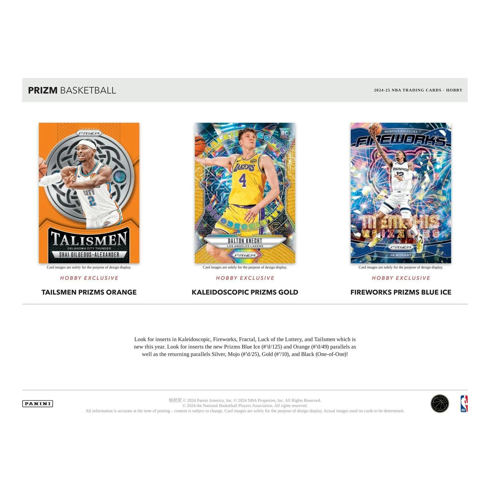 DRAFT - 2024/25 Panini Prizm Basketball Hobby Box | First Off The Line
