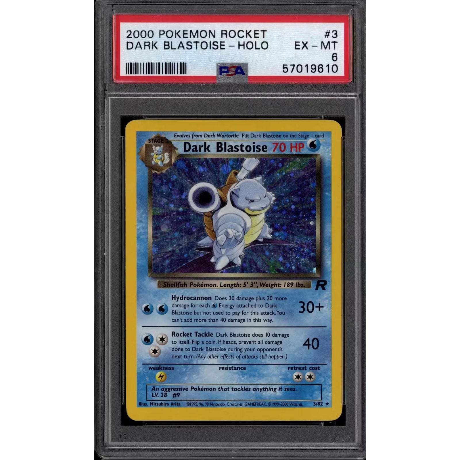 Pokemon Team Rocket Dark Blastoise 3/82 | PSA 6