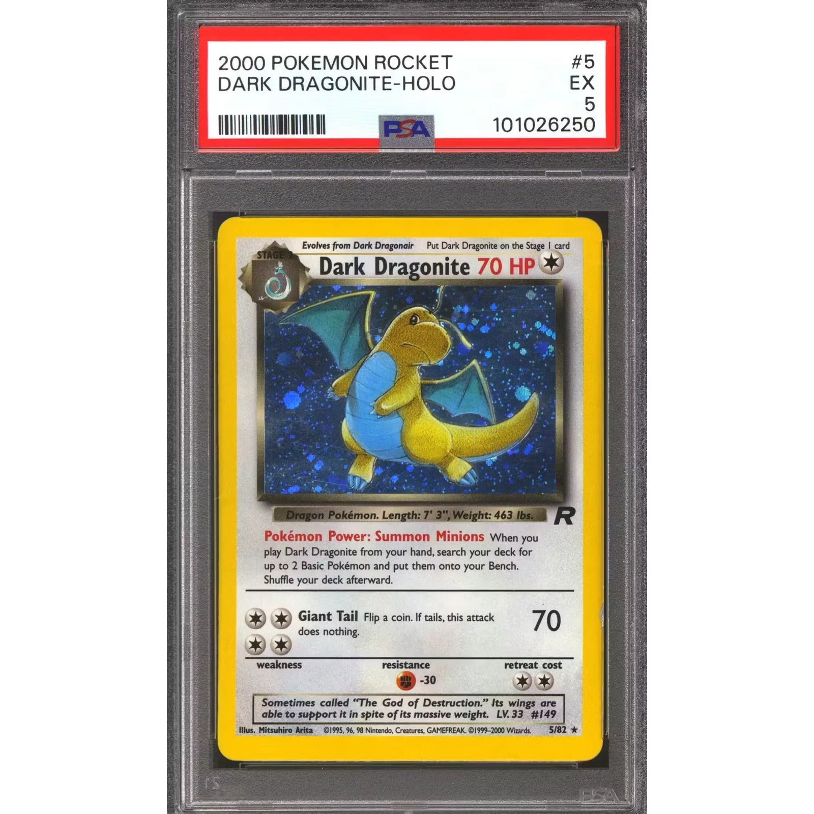 Pokemon Team Rocket Dark Dragonite 5/82 | PSA 5
