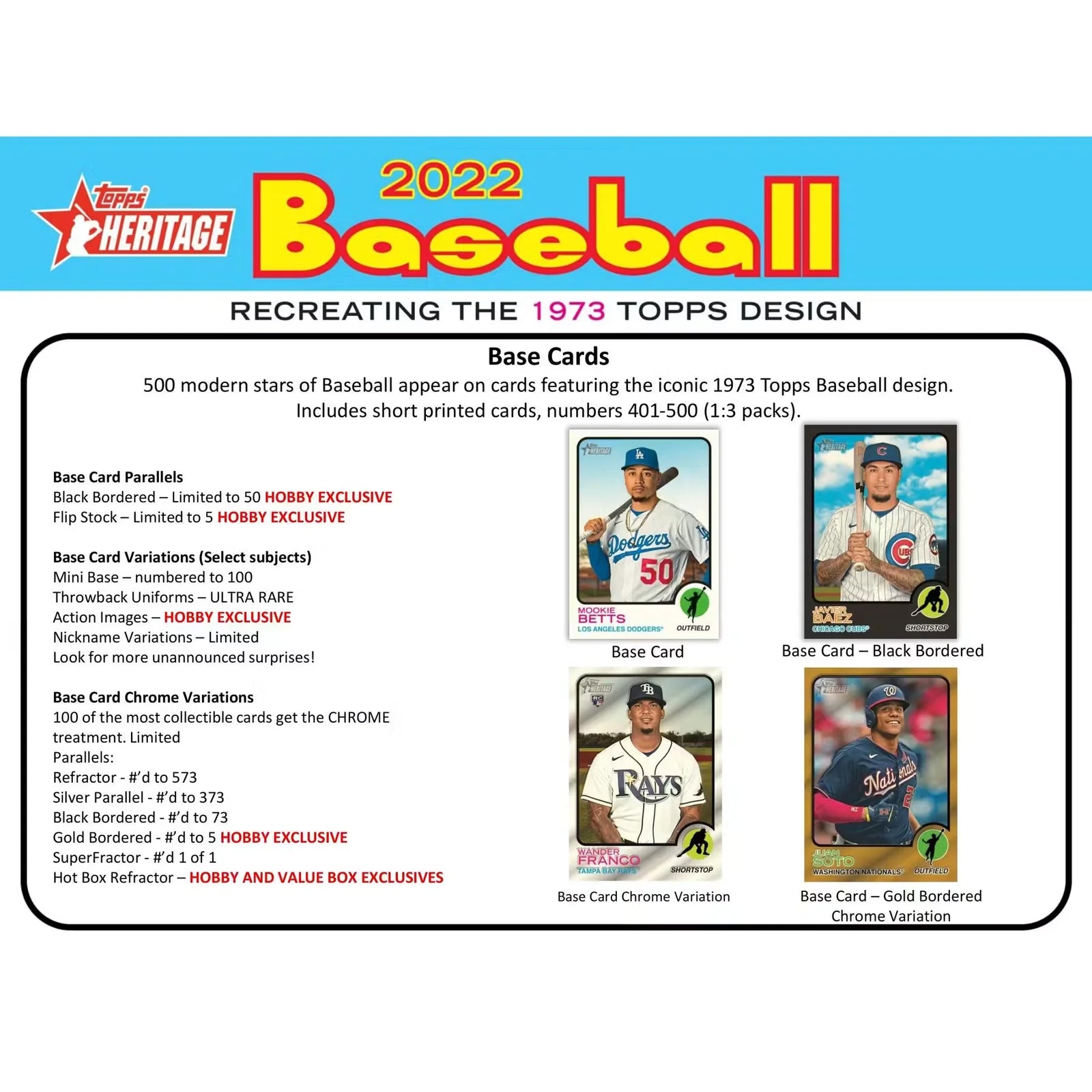 2022 Topps Heritage Baseball Hobby 12-Box Case (Ships Sealed Only)