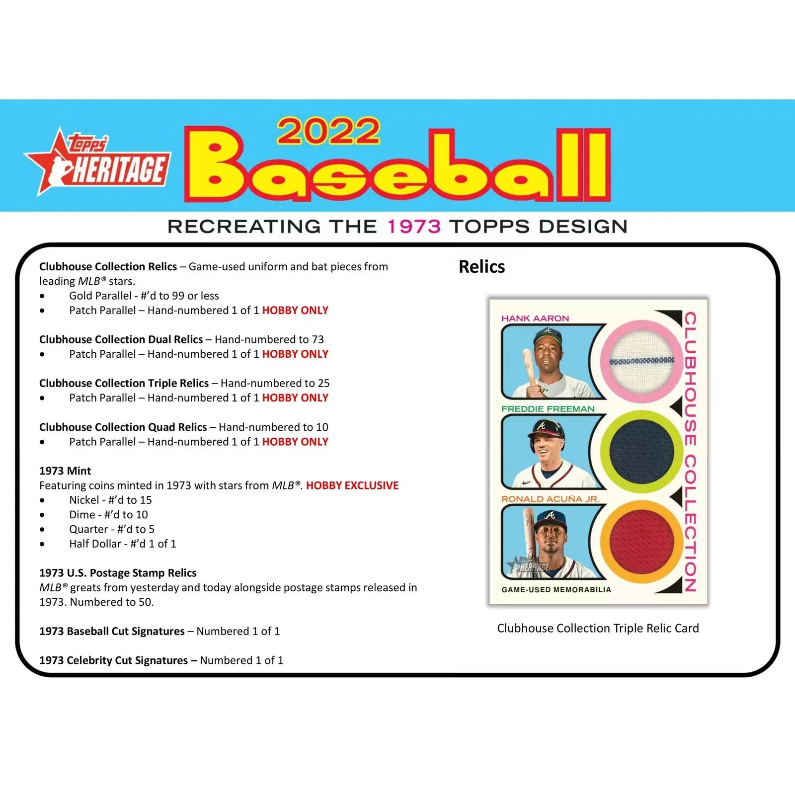 2022 Topps Heritage Baseball Hobby Box (Ships Sealed Only) - D