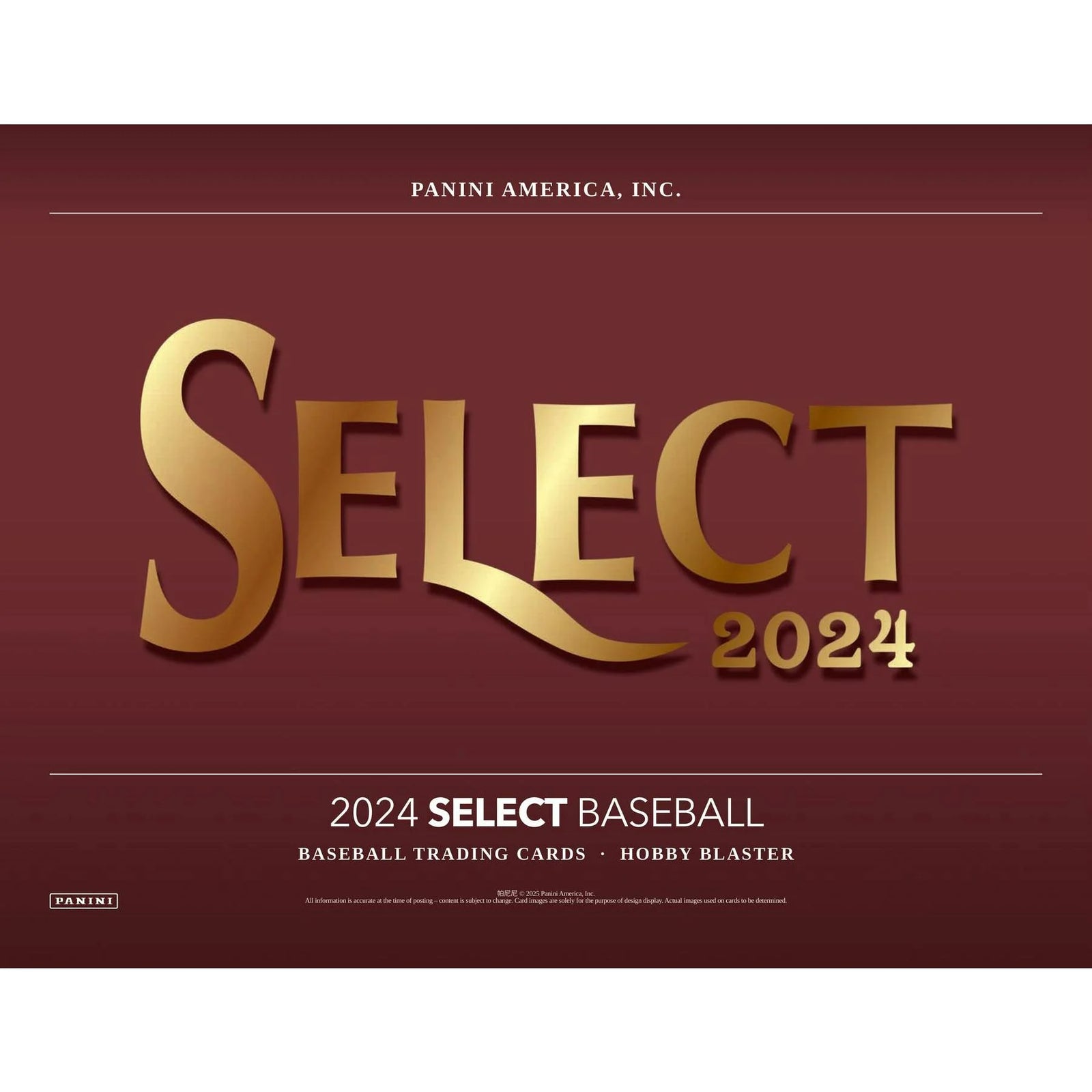 DRAFT - Just In 2024 Panini Select Baseball Blaster Hobby 20-Box Case