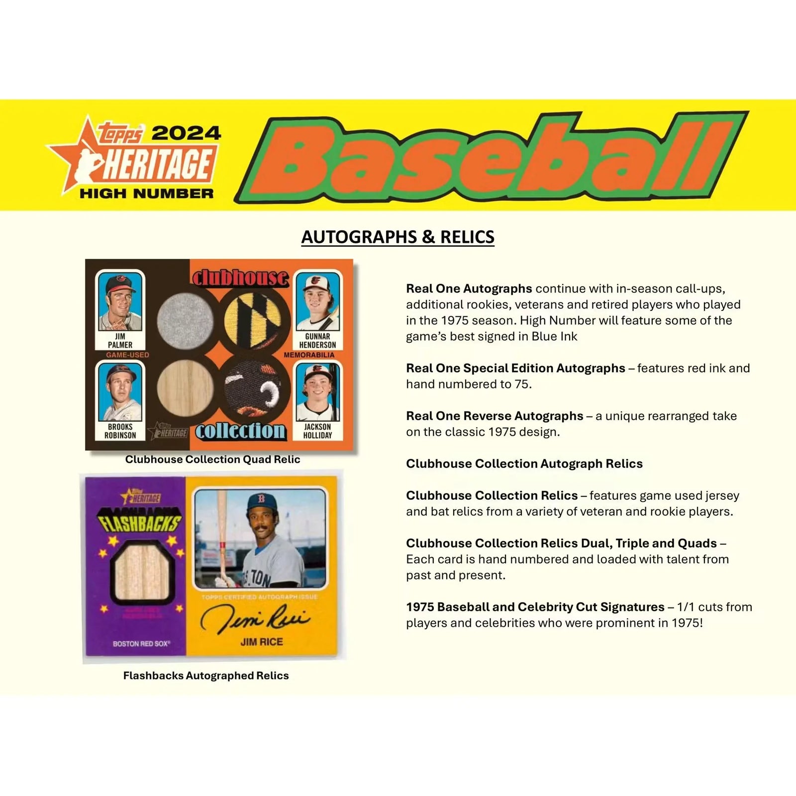 2024 Topps Heritage High Number Baseball Hobby Box (Ships Sealed Only)