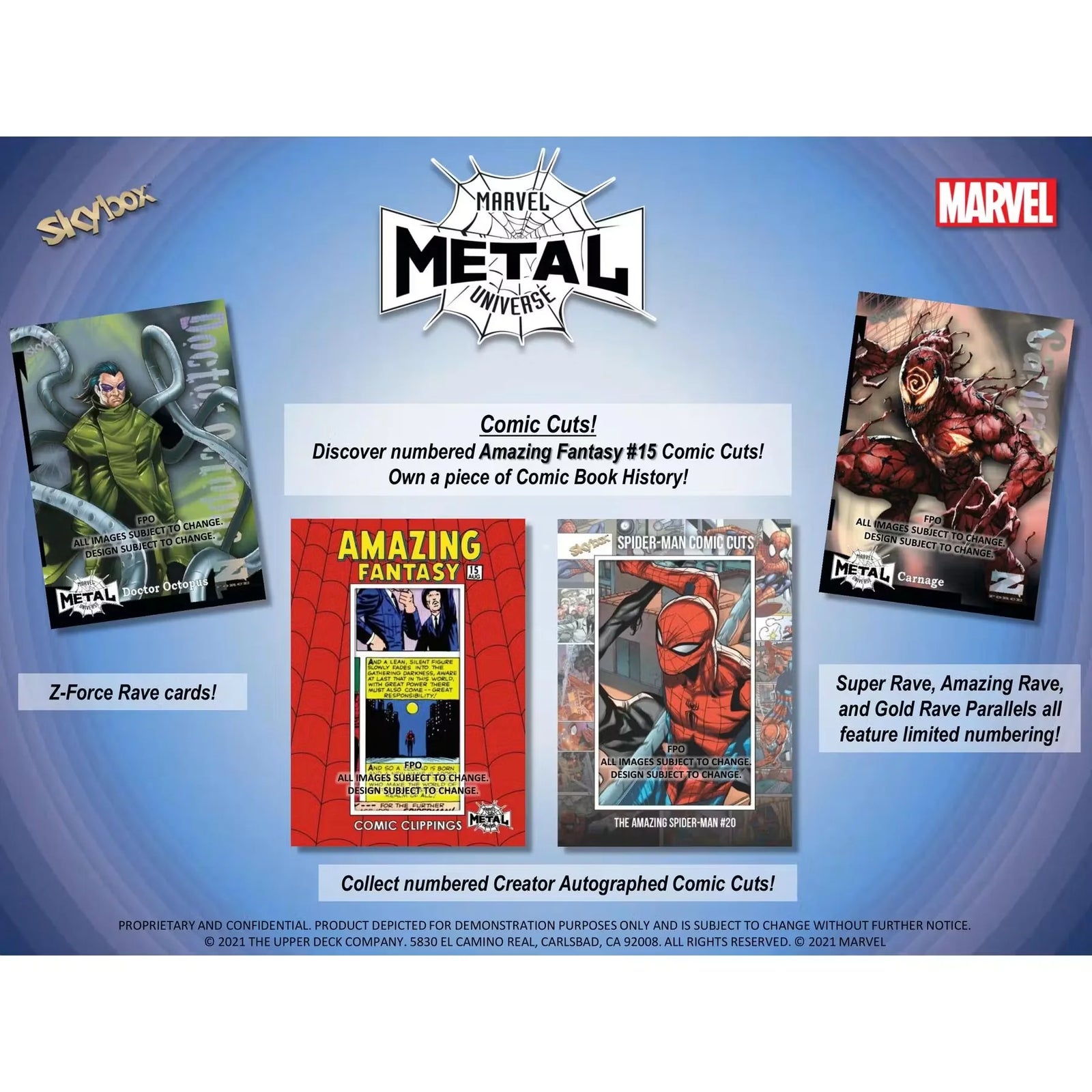 2021 Upper Deck Marvel Spider-Man Metal Universe Trading Cards | 12-Box Case (Ships Sealed Only)