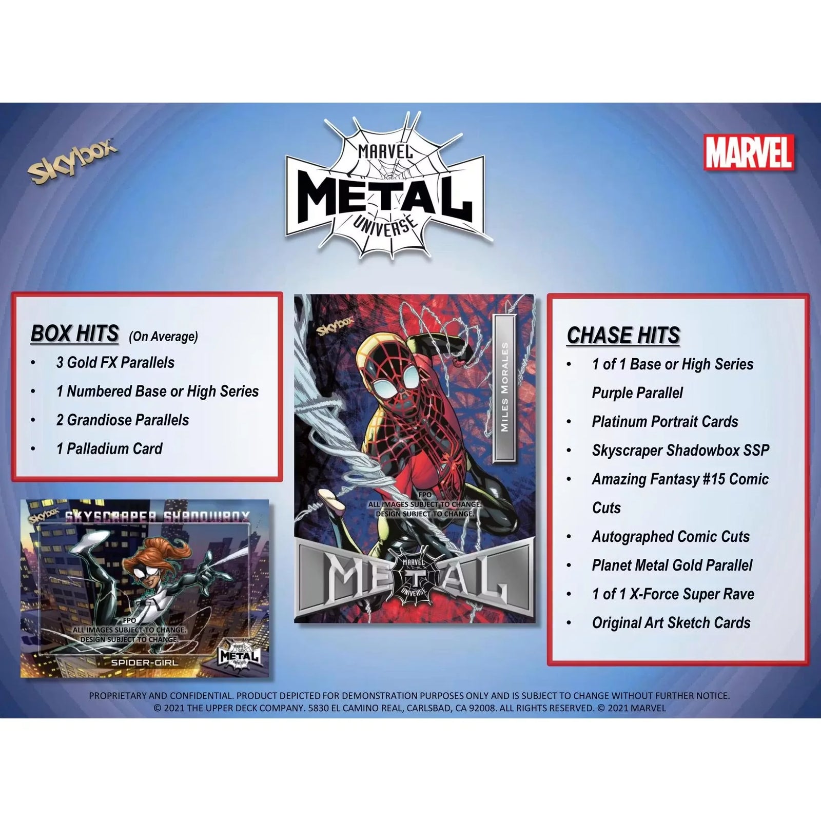 2021 Upper Deck Marvel Spider-Man Metal Universe Trading Cards | 12-Box Case (Ships Sealed Only)