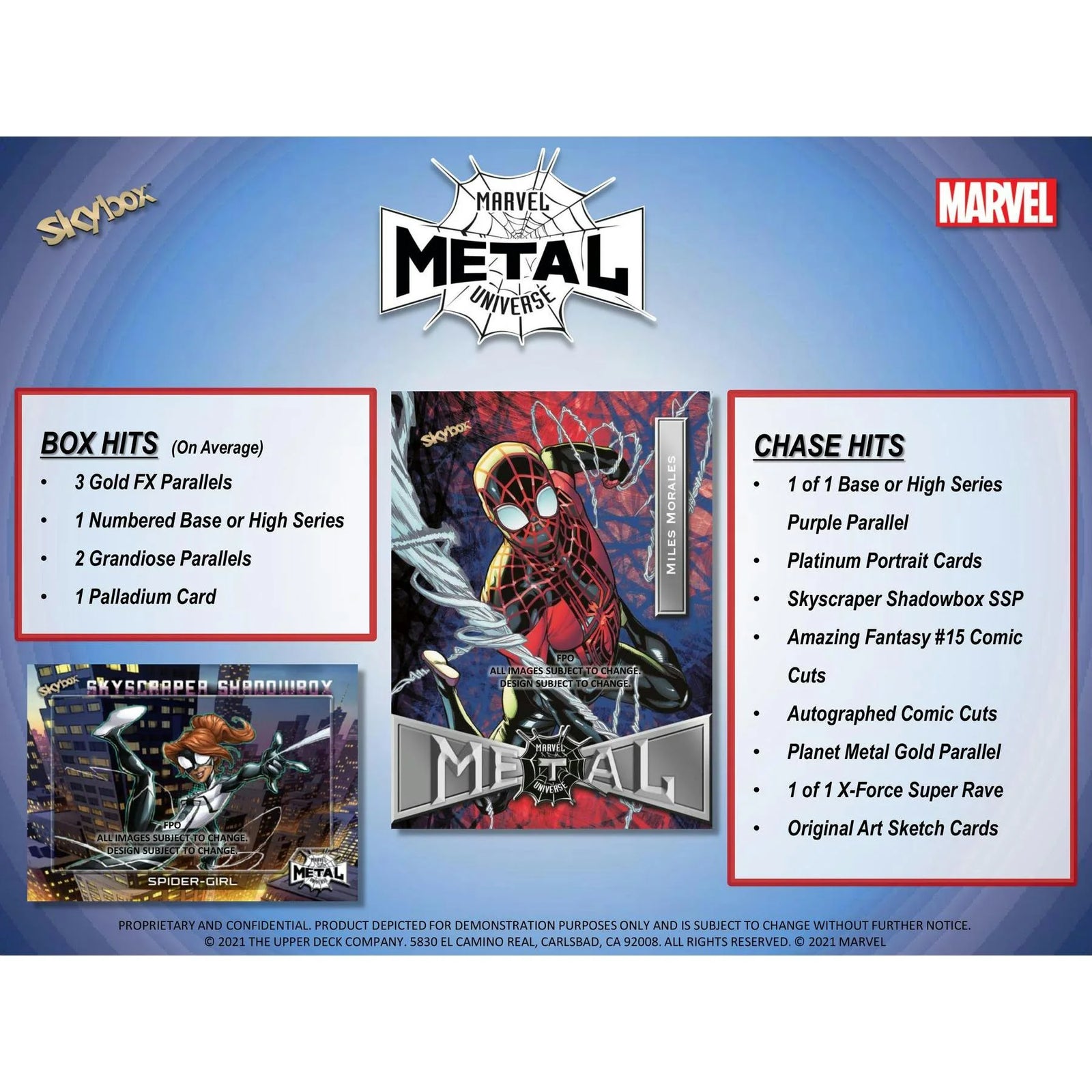 DRAFT - 2021 Upper Deck Marvel Spider-Man Metal Universe Trading Cards Box