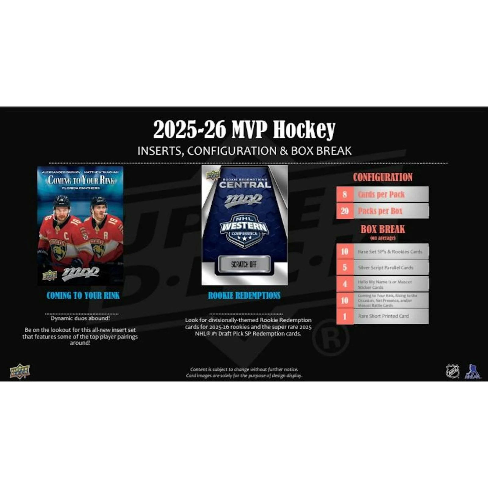 DRAFT - New 2025/26 Upper Deck MVP Hockey Hobby 20-Box Case