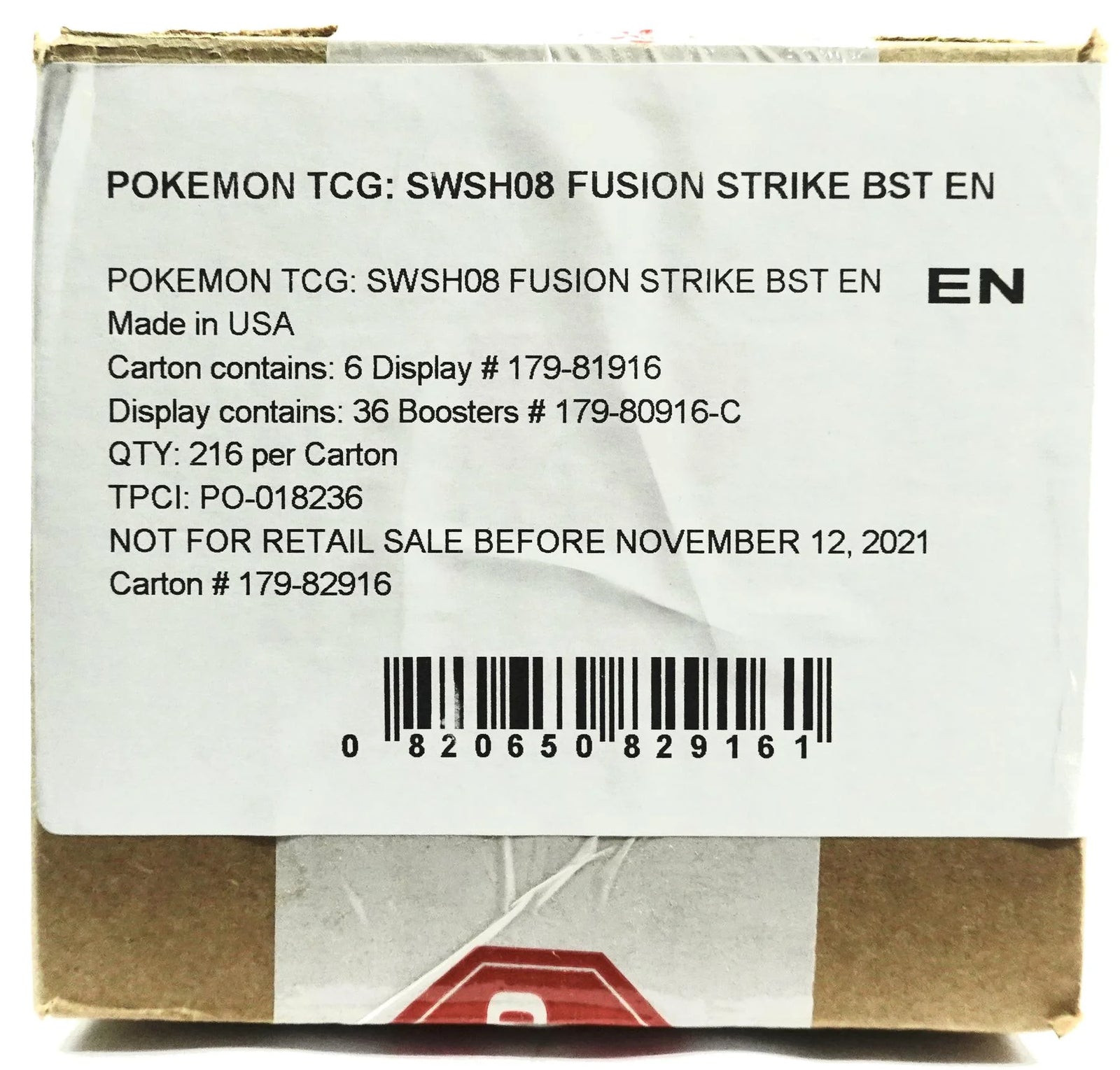 Pokemon Sword & Shield Fusion Strike Booster Case | 6 Boxes, 36 Packs Each (Ships Sealed Only)