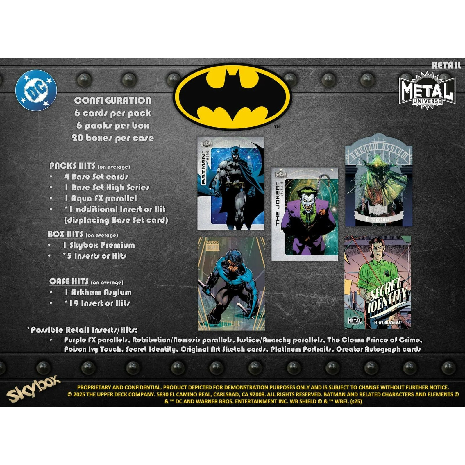 DRAFT - 2025 Upper Deck Batman Skybox Metal Universe Blaster 20-Box Case