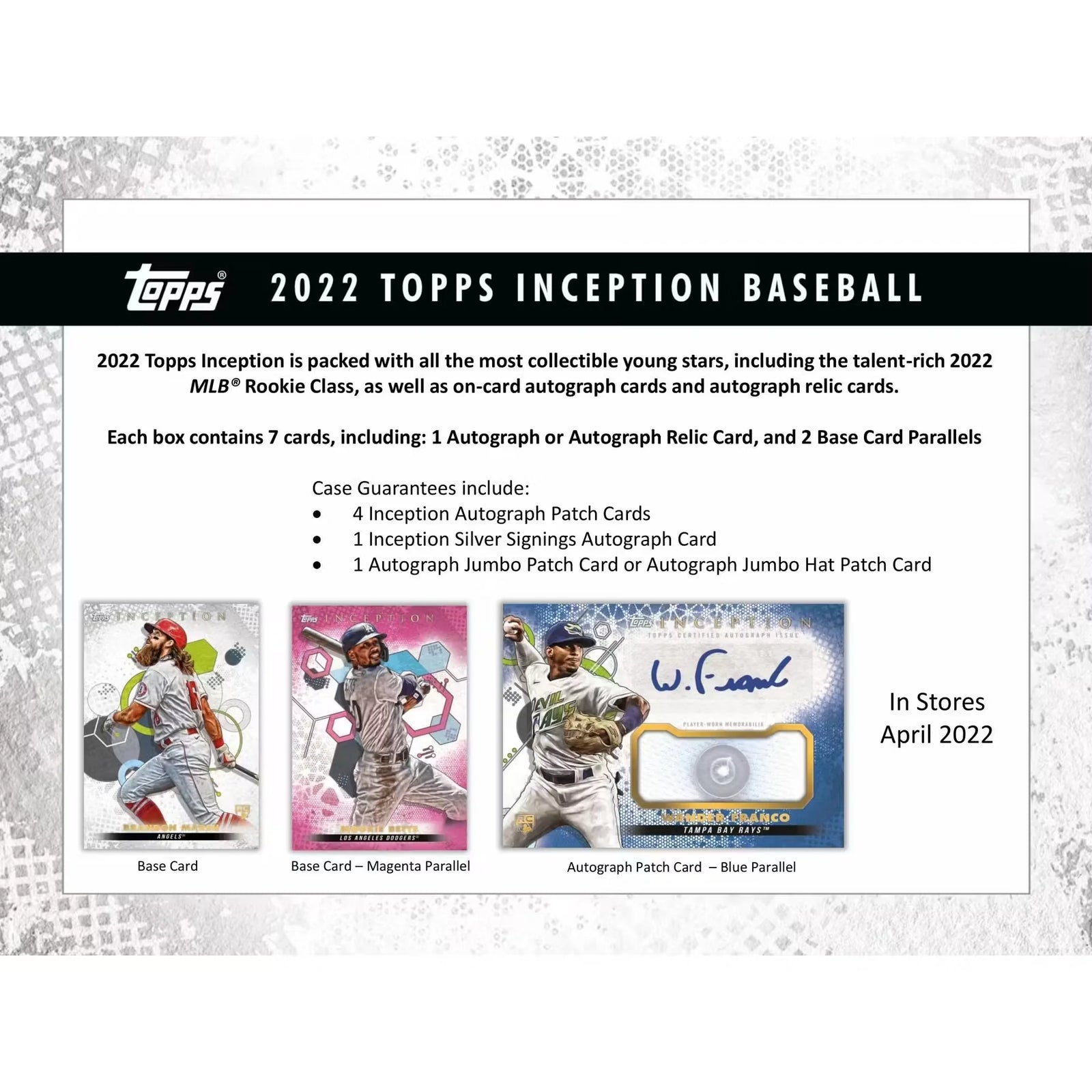 2022 Topps Inception Baseball Hobby 16-Box Case | Autograph Patch Cards (Ships Sealed Only)