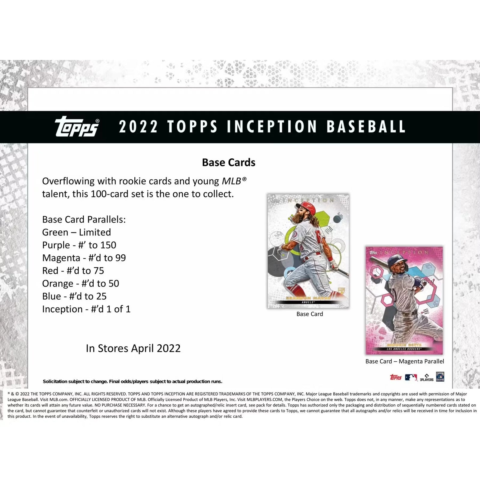 2022 Topps Inception Baseball Hobby 16-Box Case | Autograph Patch Cards (Ships Sealed Only)