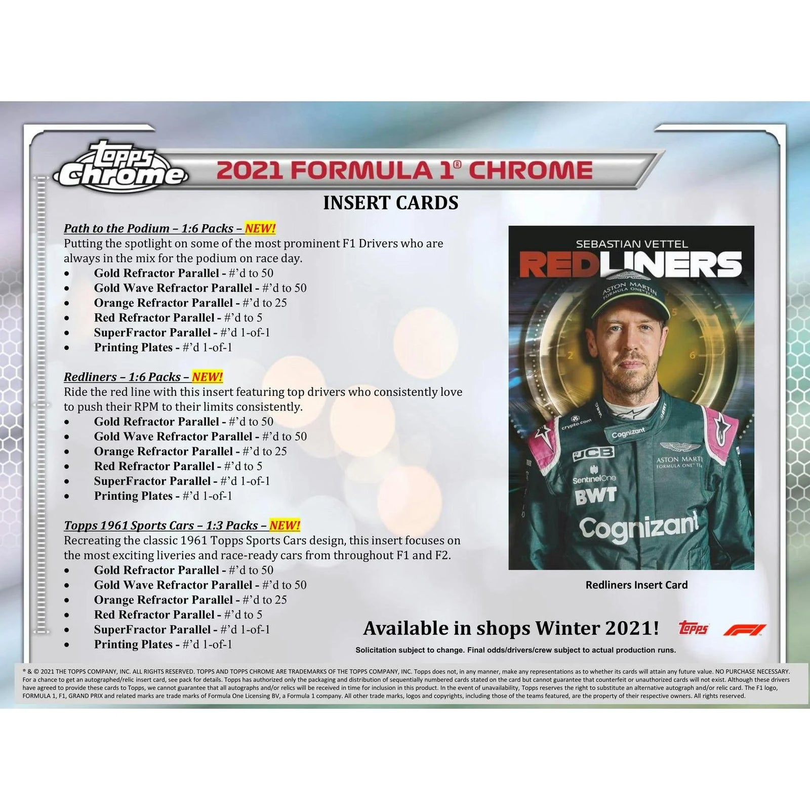 DRAFT - 2021 Topps Chrome Formula 1 Racing Hobby Lite | 16-Box Case