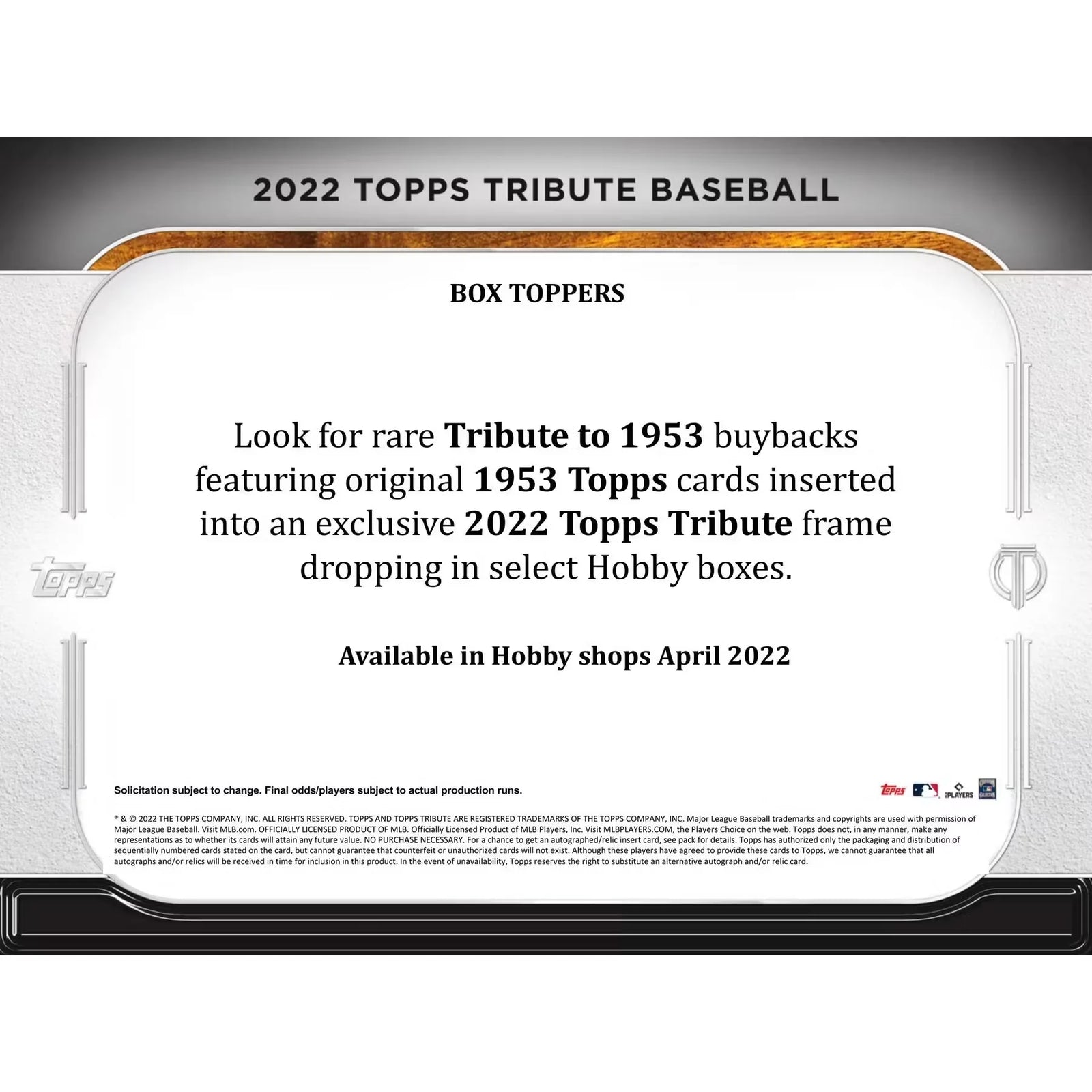 2022 Topps Tribute Baseball Hobby Box