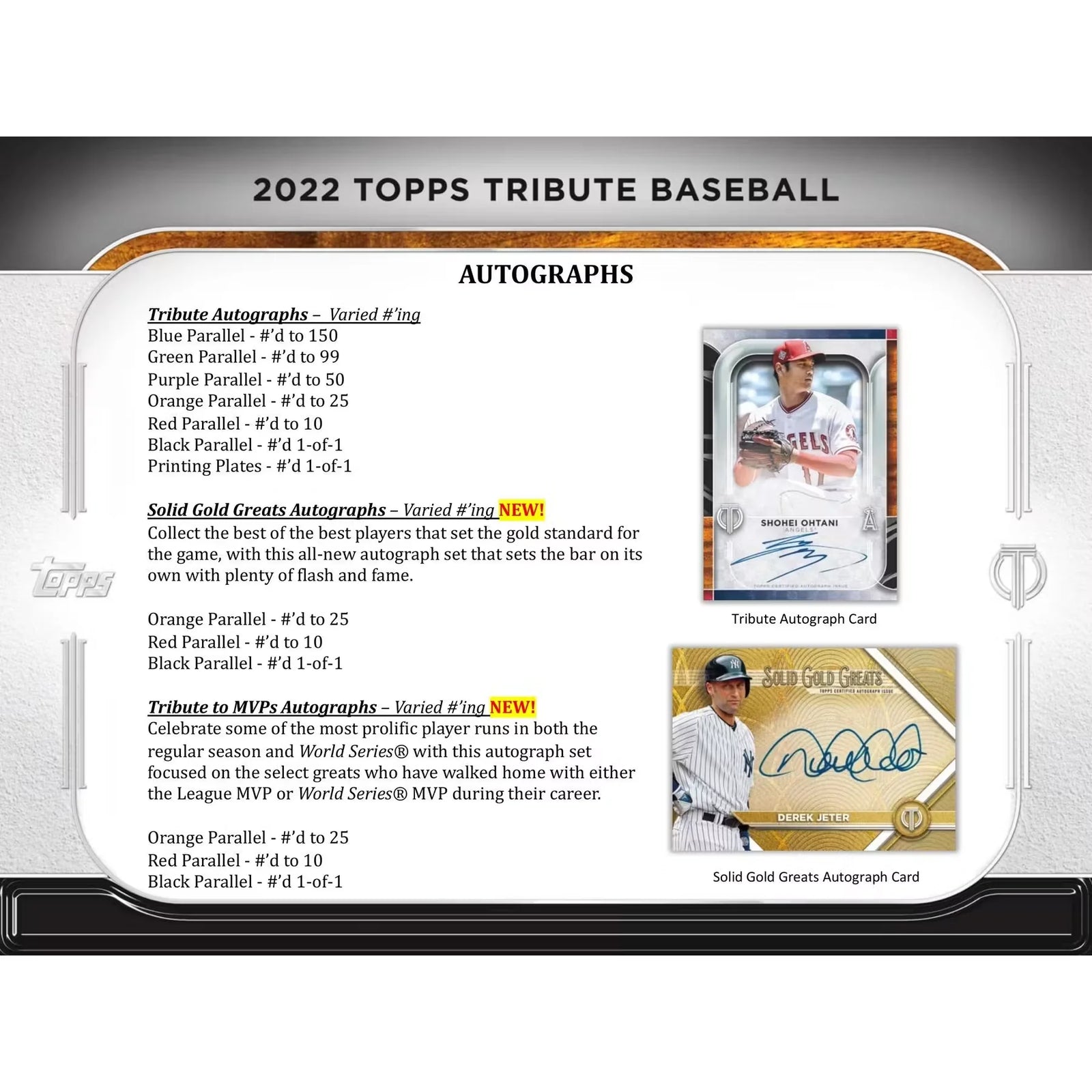2022 Topps Tribute Baseball Hobby Box