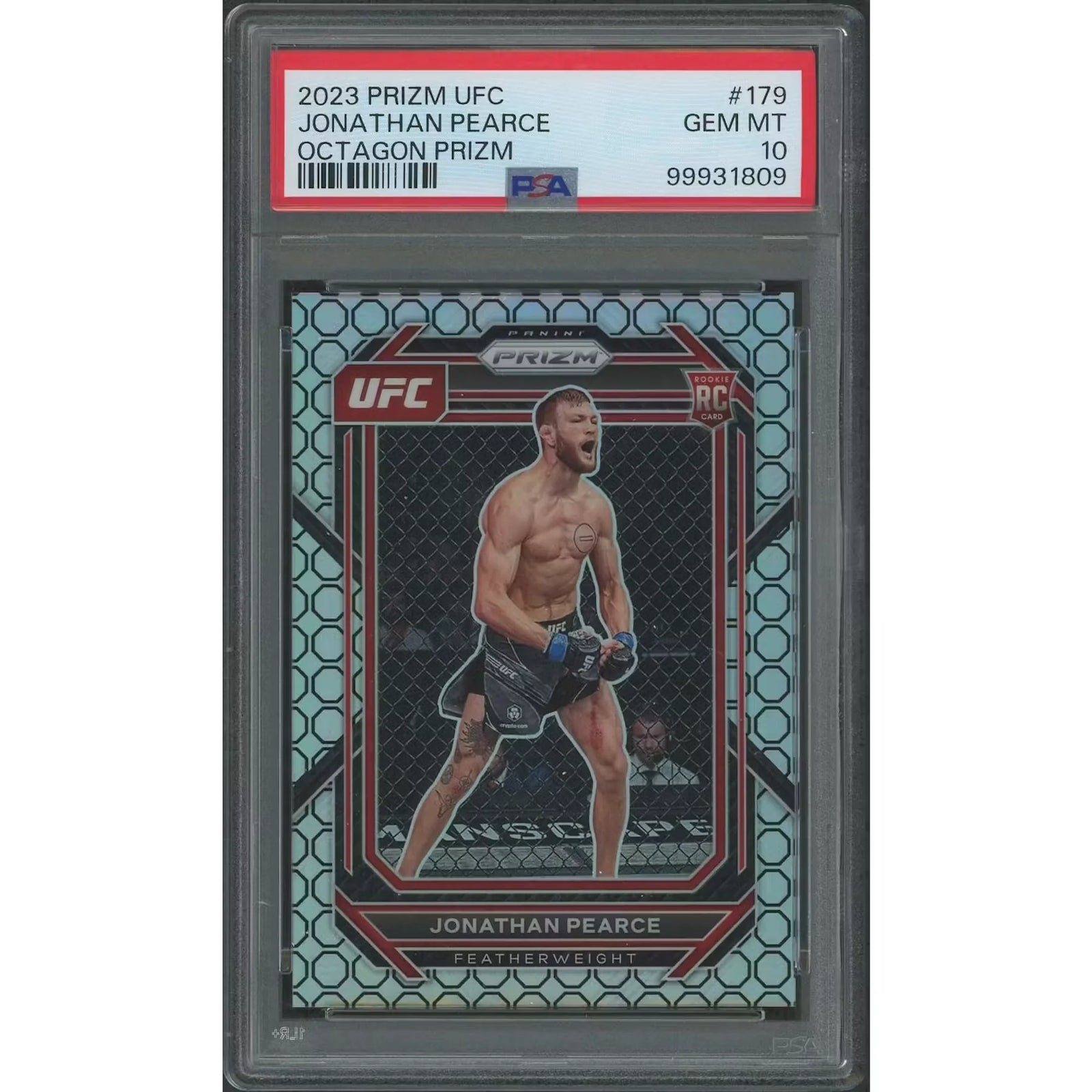 Jonathan Pearce Signed 2023 Panini Prizm UFC Octagon Prizm Rookie Card | PSA 10