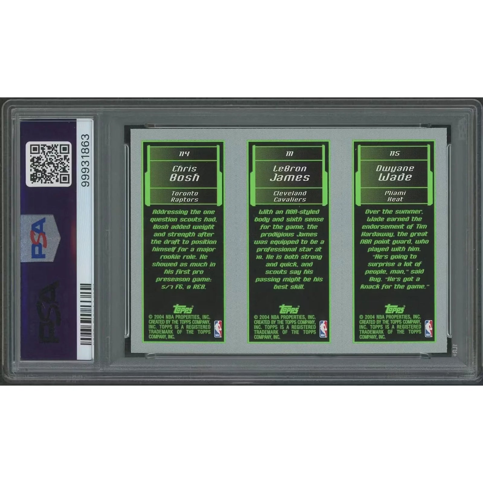 2003-04 Topps Rookie Matrix Basketball | Wade, James, Bosh PSA 10