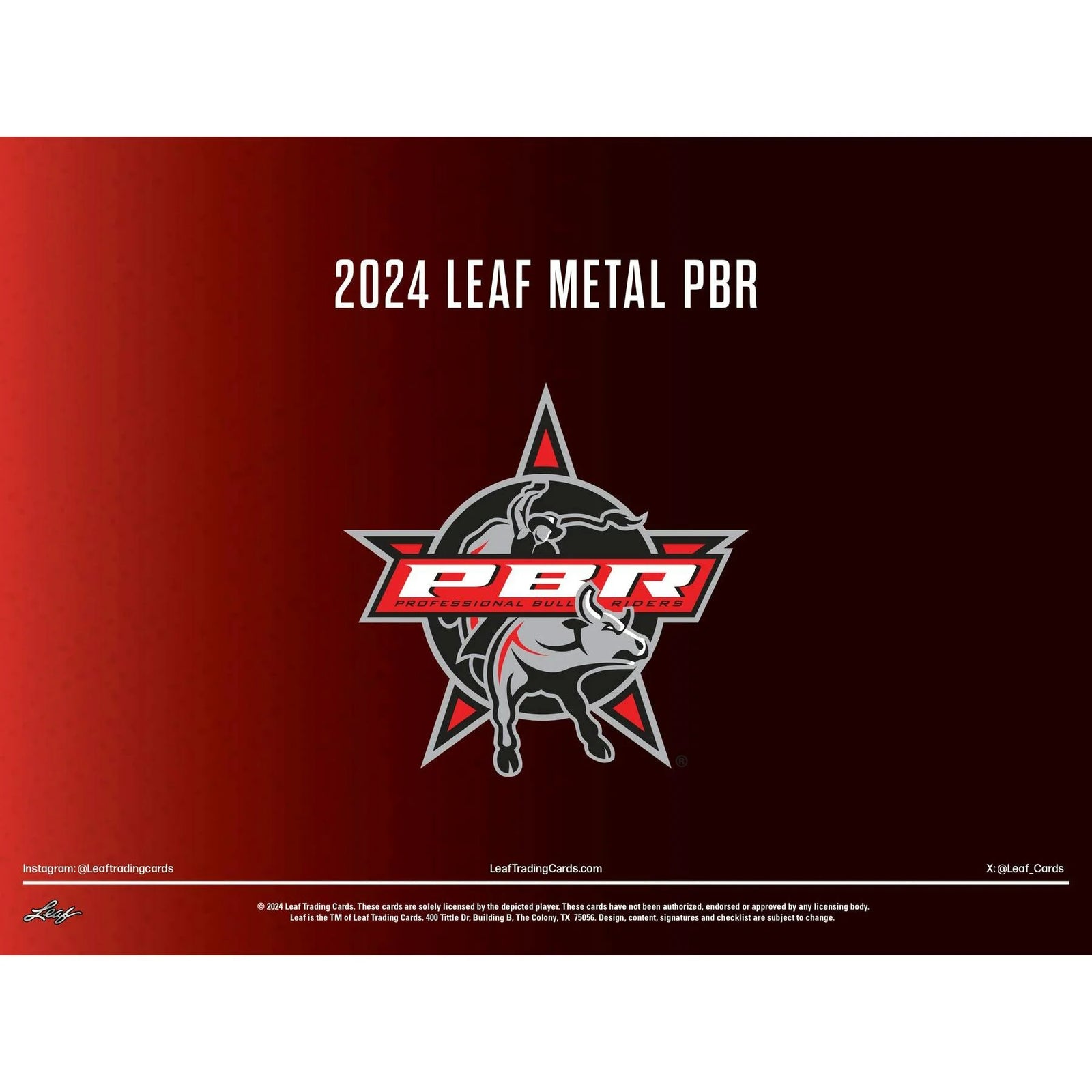 DRAFT - 2024 Leaf Metal Professional Bull Riders Hobby Box