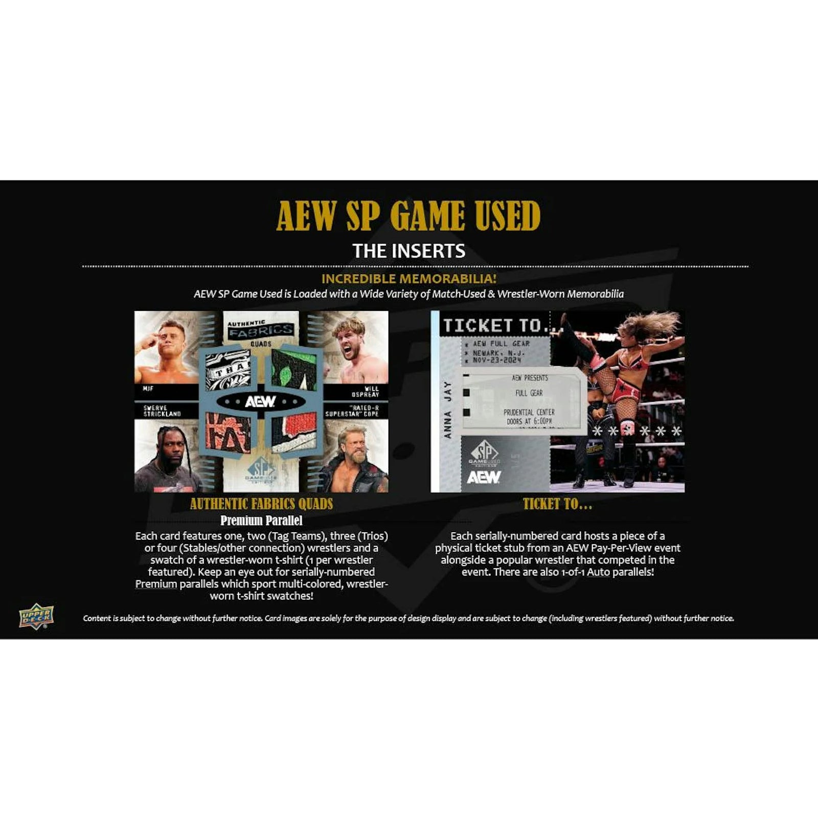 DRAFT - 2025 Upper Deck AEW SP Game Used Wrestling Hobby | 18-Box Case | dacardworld:BV590S0JQU
