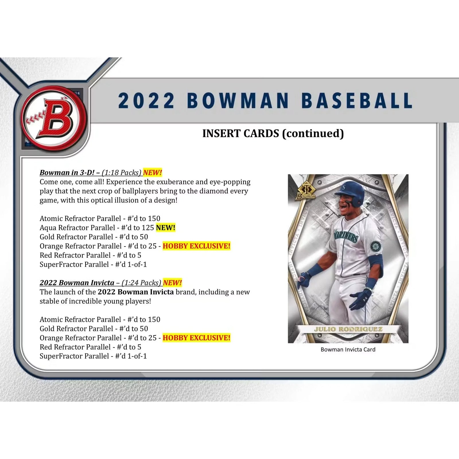 2022 Bowman Baseball Hobby 12-Box Case (Ships Sealed Only) - D