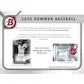 2022 Bowman Baseball Hobby 12-Box Case (Ships Sealed Only) - D