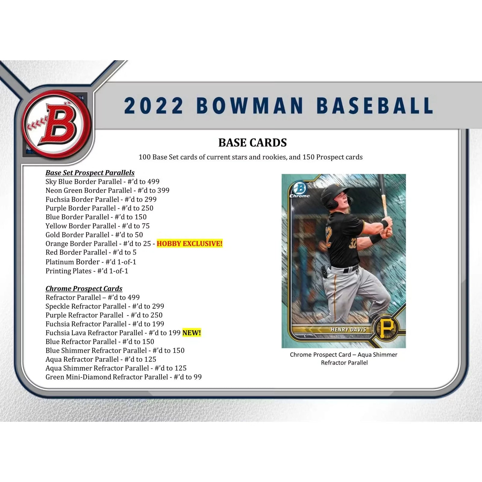 2022 Bowman Baseball Hobby 12-Box Case (Ships Sealed Only) - D