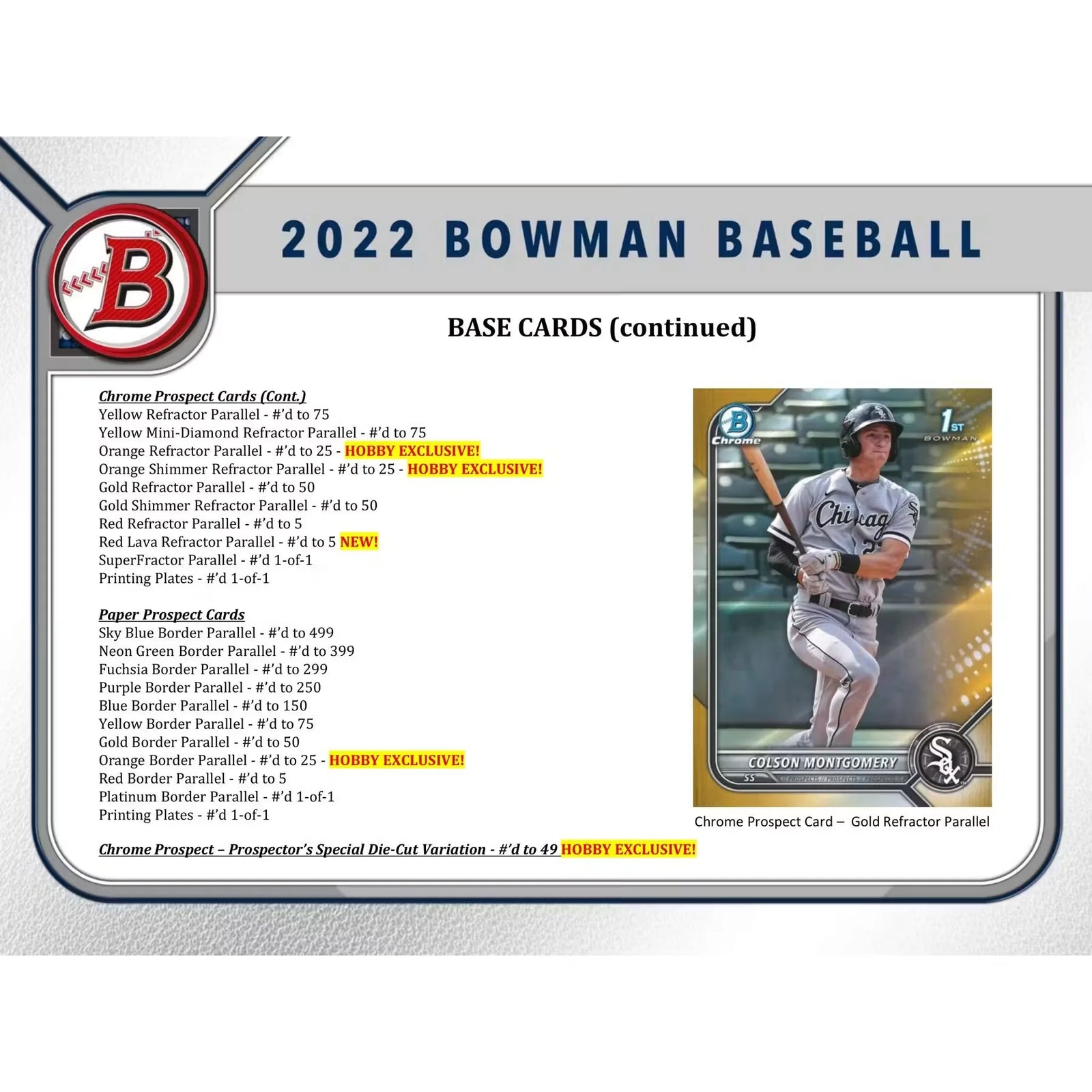 2022 Bowman Baseball Hobby 12-Box Case (Ships Sealed Only) - D
