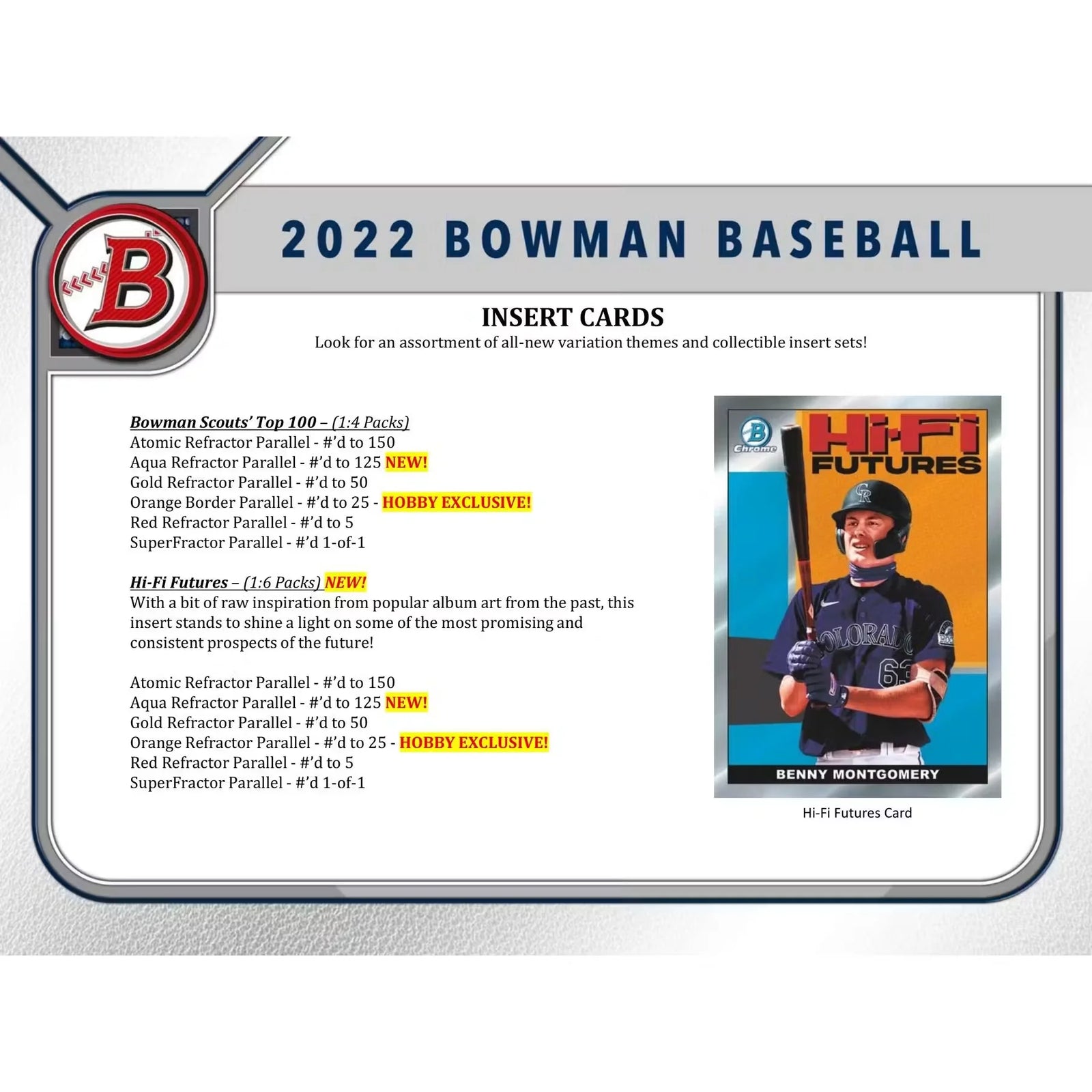 2022 Bowman Baseball Hobby 12-Box Case (Ships Sealed Only) - D
