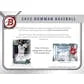 2022 Bowman Baseball Hobby Jumbo 8-Box Case | Prospect & Autograph (Ships Sealed Only)