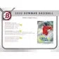 2022 Bowman Baseball Hobby Jumbo Box | 3 Autographs (Ships Sealed Only)