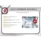2022 Bowman Baseball Hobby Jumbo Box | 3 Autographs (Ships Sealed Only)