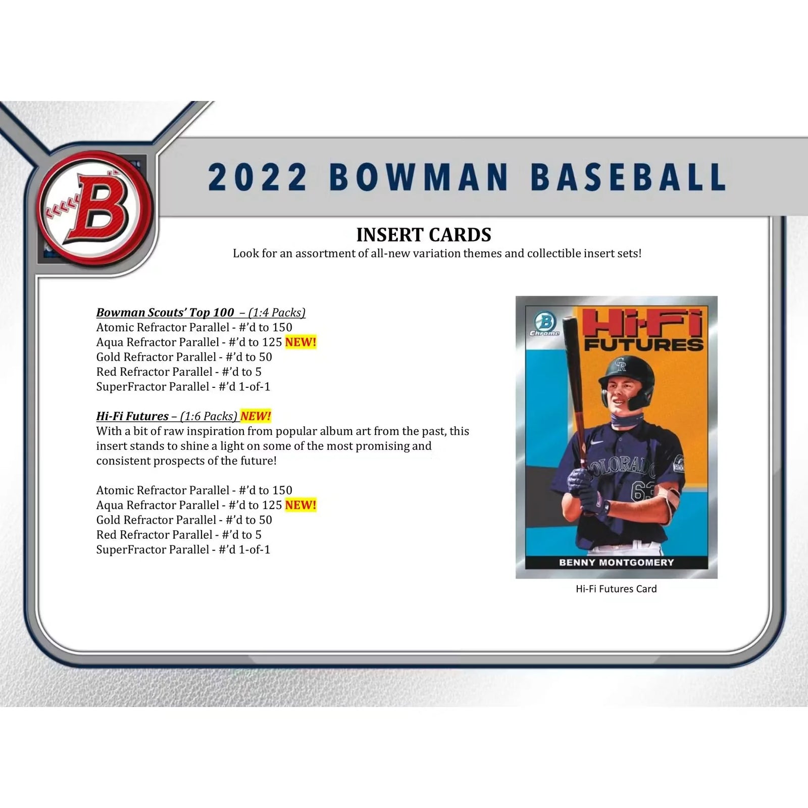2022 Bowman Baseball Hobby Jumbo Box | 3 Autographs (Ships Sealed Only)