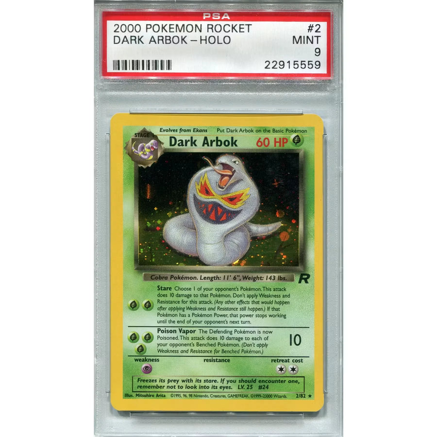Pokemon Dark Arbok 2/82 PSA 9 | Team Rocket Single