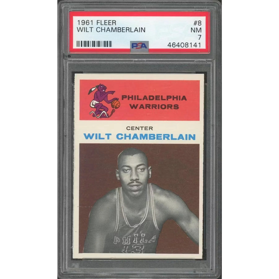 Wilt Chamberlain 1961-62 Fleer Rookie Card #8 | PSA 7