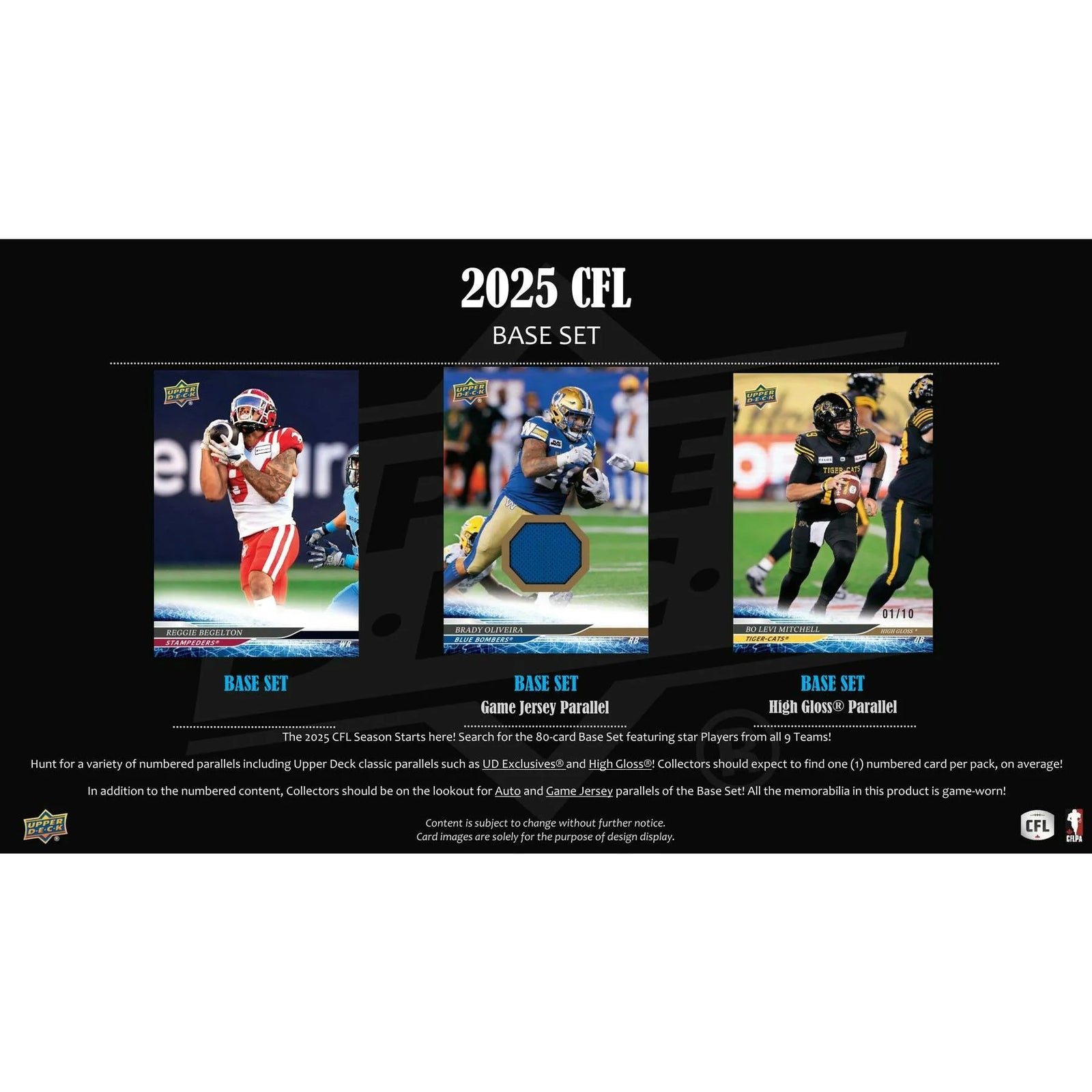 DRAFT - New 2025 Upper Deck CFL Canadian Football League Hobby 20-Box Case