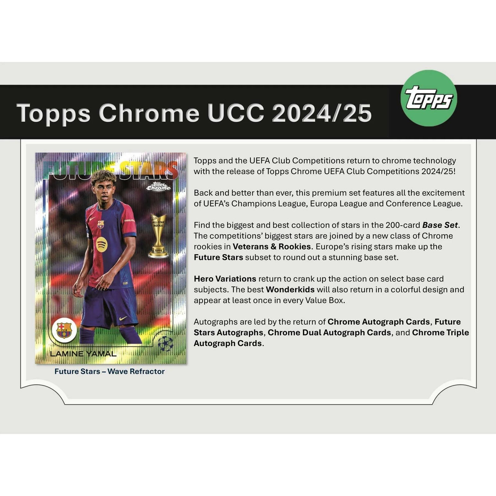 DRAFT - 2024/25 Topps Chrome UEFA Club Competitions Blaster Box